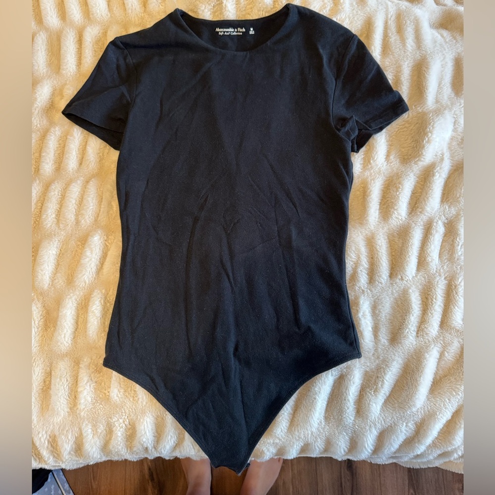 Abercrombie & Fitch Black Short Sleeve Bodysuit